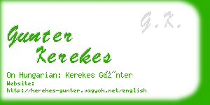 gunter kerekes business card